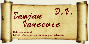 Damjan Vančević vizit kartica